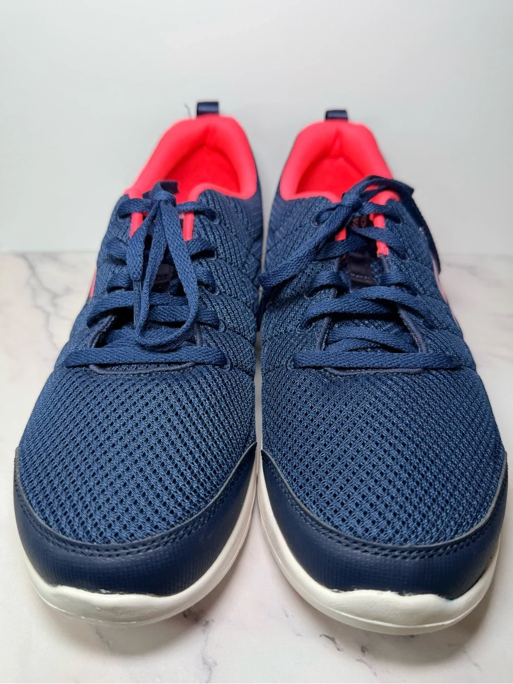 👟 Skechers GOwalk Navy Pink Lightweight Athletic Sneakers Womens Size 8